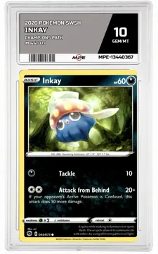2020 POKEMON SWSH CHAMPIONS PATH #044/073 Inkay MPE 10 GEM/MT — graded card up for auction