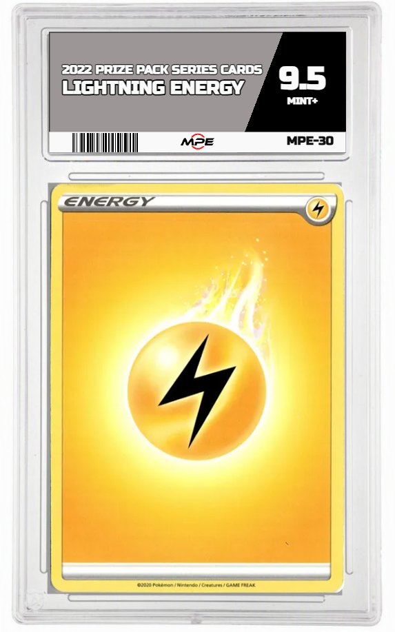 2022 PRIZE PACK SERIES CARDS LIGHTNING ENERGY MPE 9.5 MINT+ — graded card auctioned from the MPE vault