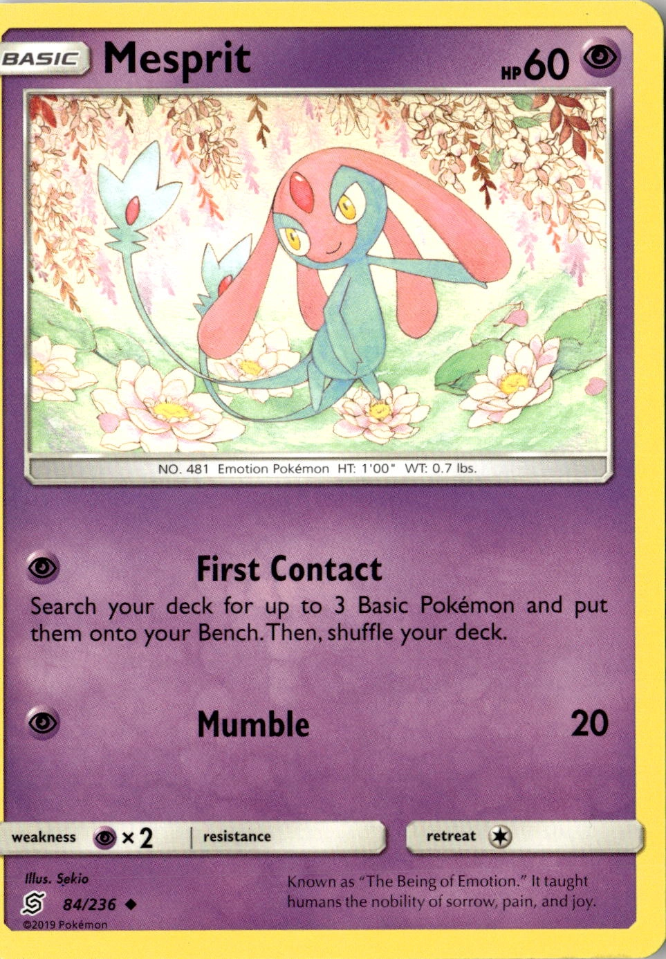 2019 Pokemon Sun And Moon Mesprit graded slab