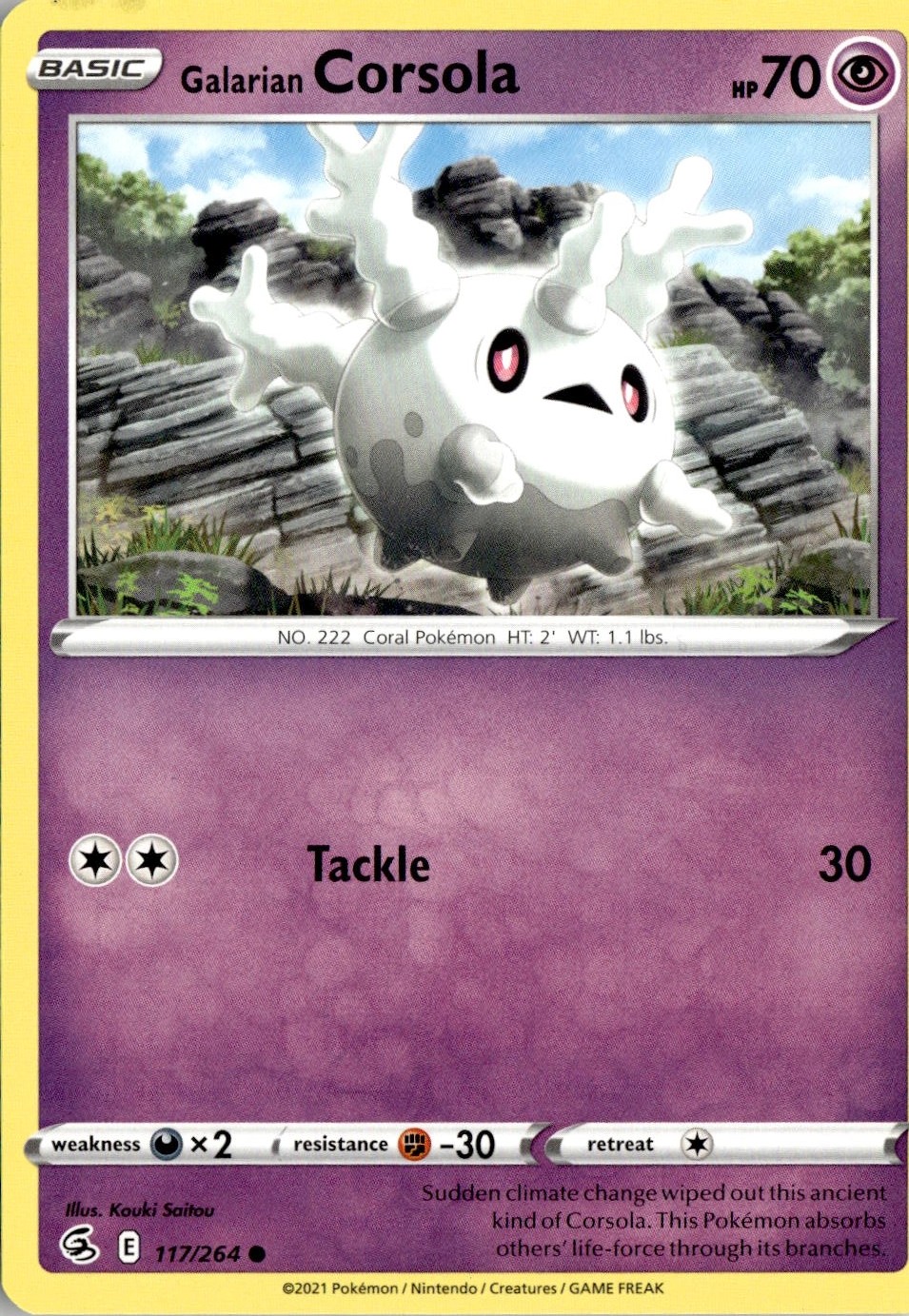 2021 Pokemon Swsh Galarian Corsola graded slab