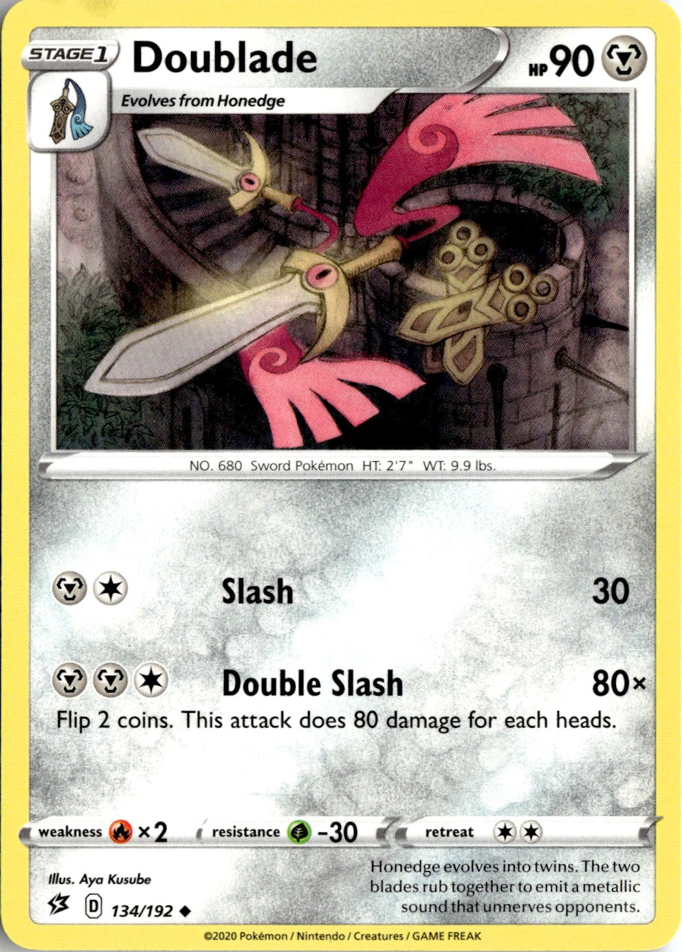 2020 Pokemon Swsh Doublade graded slab