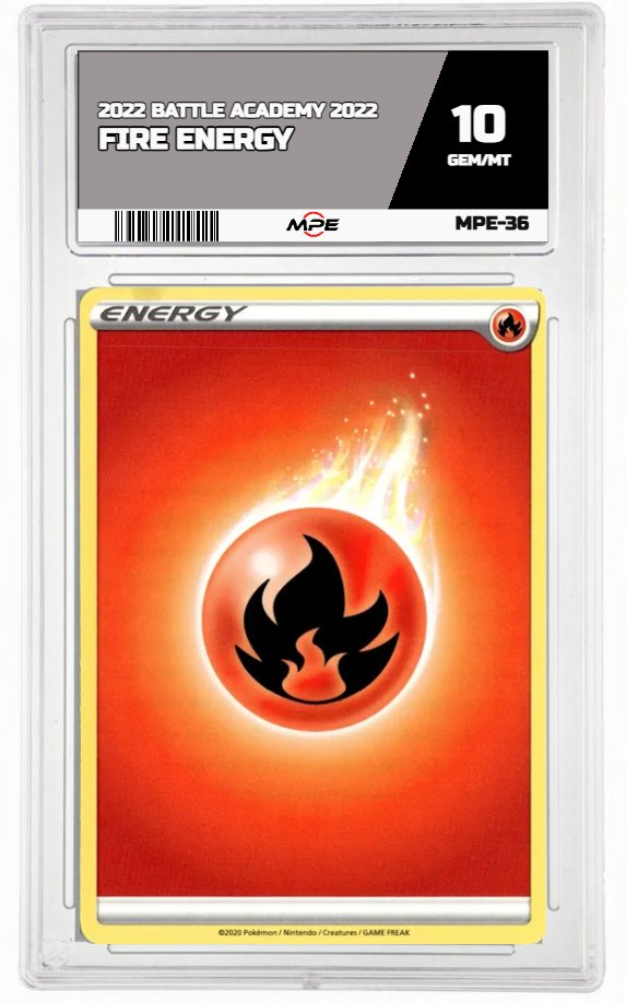 2022 BATTLE ACADEMY 2022 FIRE ENERGY MPE 10 GEM/MT — graded card auctioned from the MPE vault