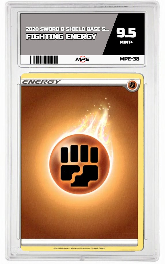 2020 SWORD & SHIELD BASE SET FIGHTING ENERGY MPE 9.5 MINT+ — graded card auctioned from the MPE vault