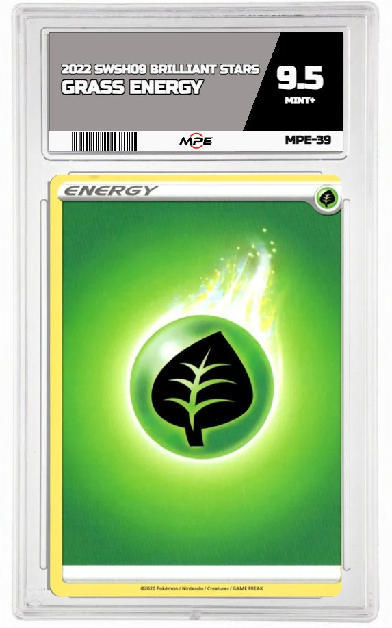 2022 SWSH09 BRILLIANT STARS GRASS ENERGY MPE 9.5 MINT+ — graded card auctioned from the MPE vault