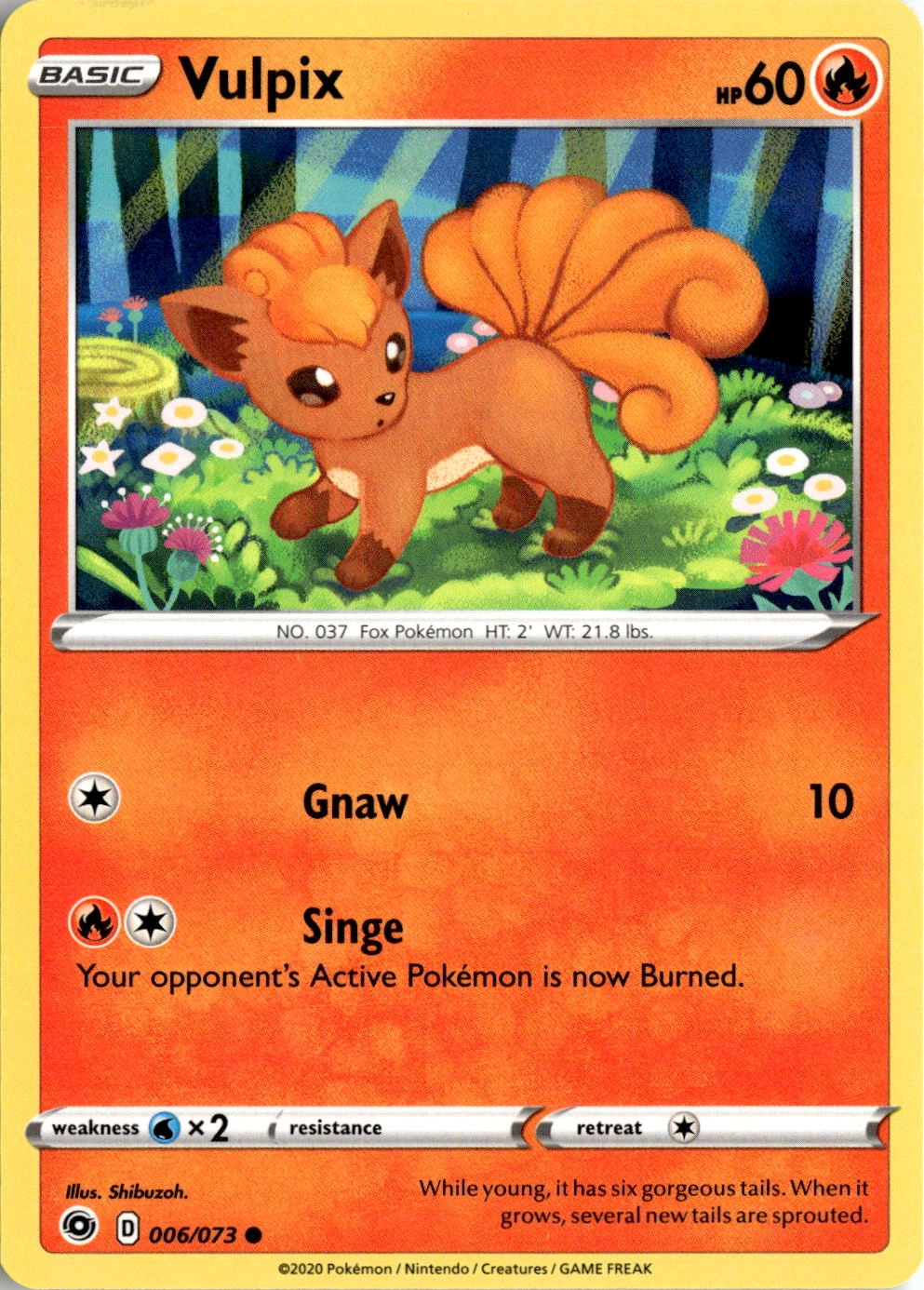 2020 Pokemon Swsh Vulpix graded slab