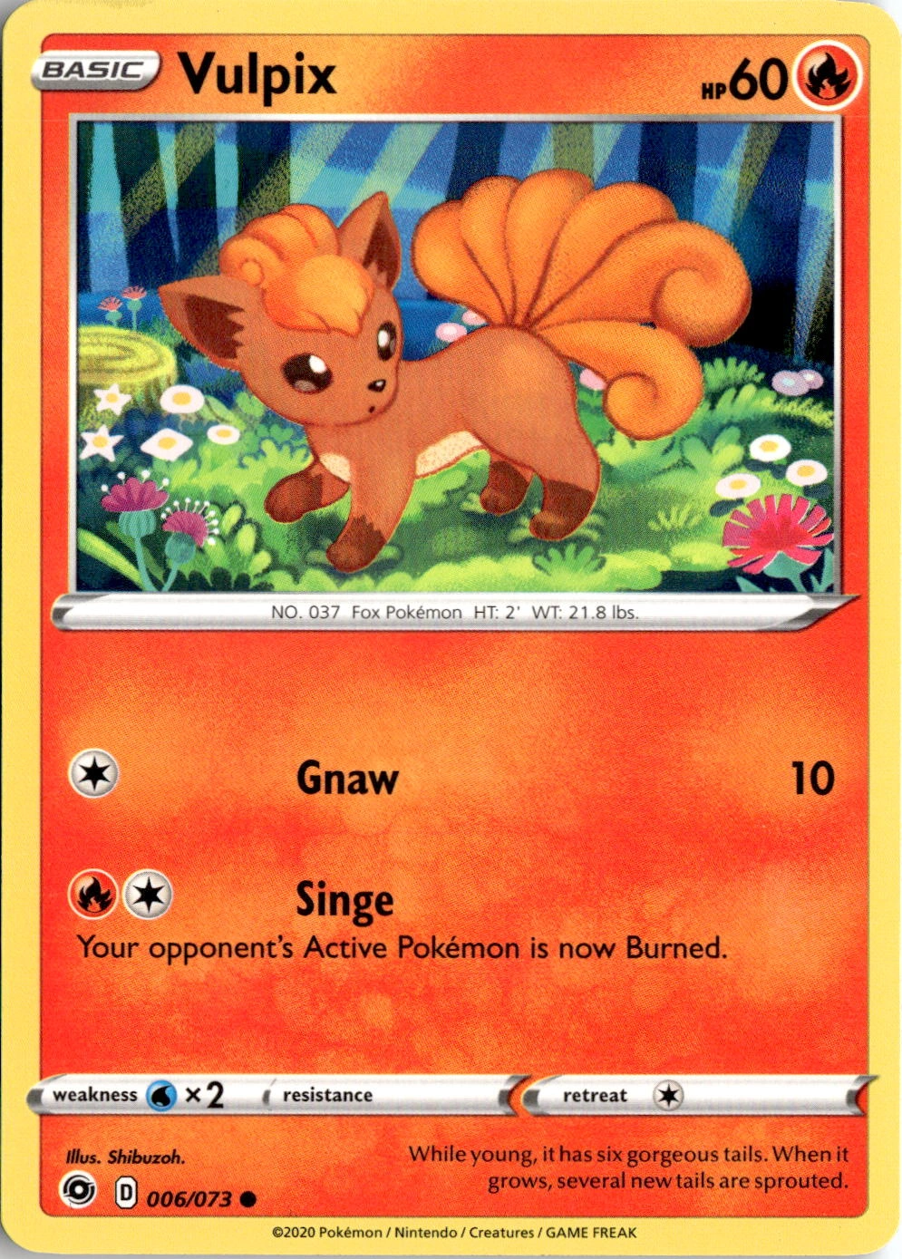 2020 Pokemon Swsh Vulpix graded slab