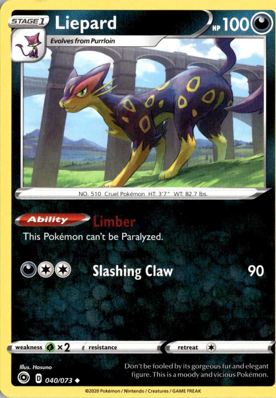 2020 Pokemon Swsh Liepard graded slab