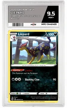 2020 POKEMON SWSH CHAMPIONS PATH-REV HOLO #040/073 Liepard MPE 9.5 MINT+ — graded card up for auction
