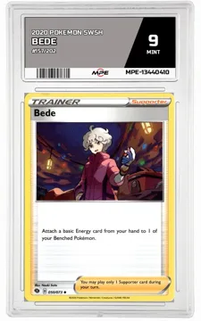 2020 POKEMON SWSH #157/202 BEDE MPE 9 MINT — graded card up for auction