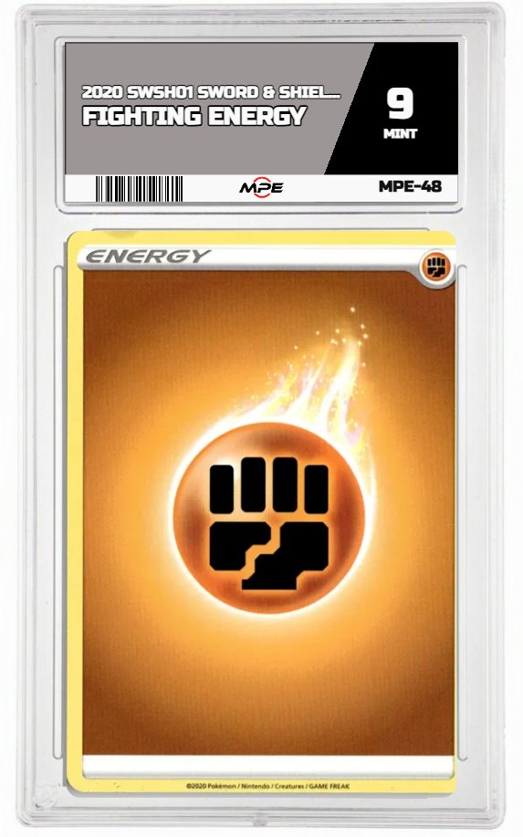 2020 SWSH01 BASE SET FIGHTING ENERGY MPE 9 MINT — graded card auctioned from the MPE vault