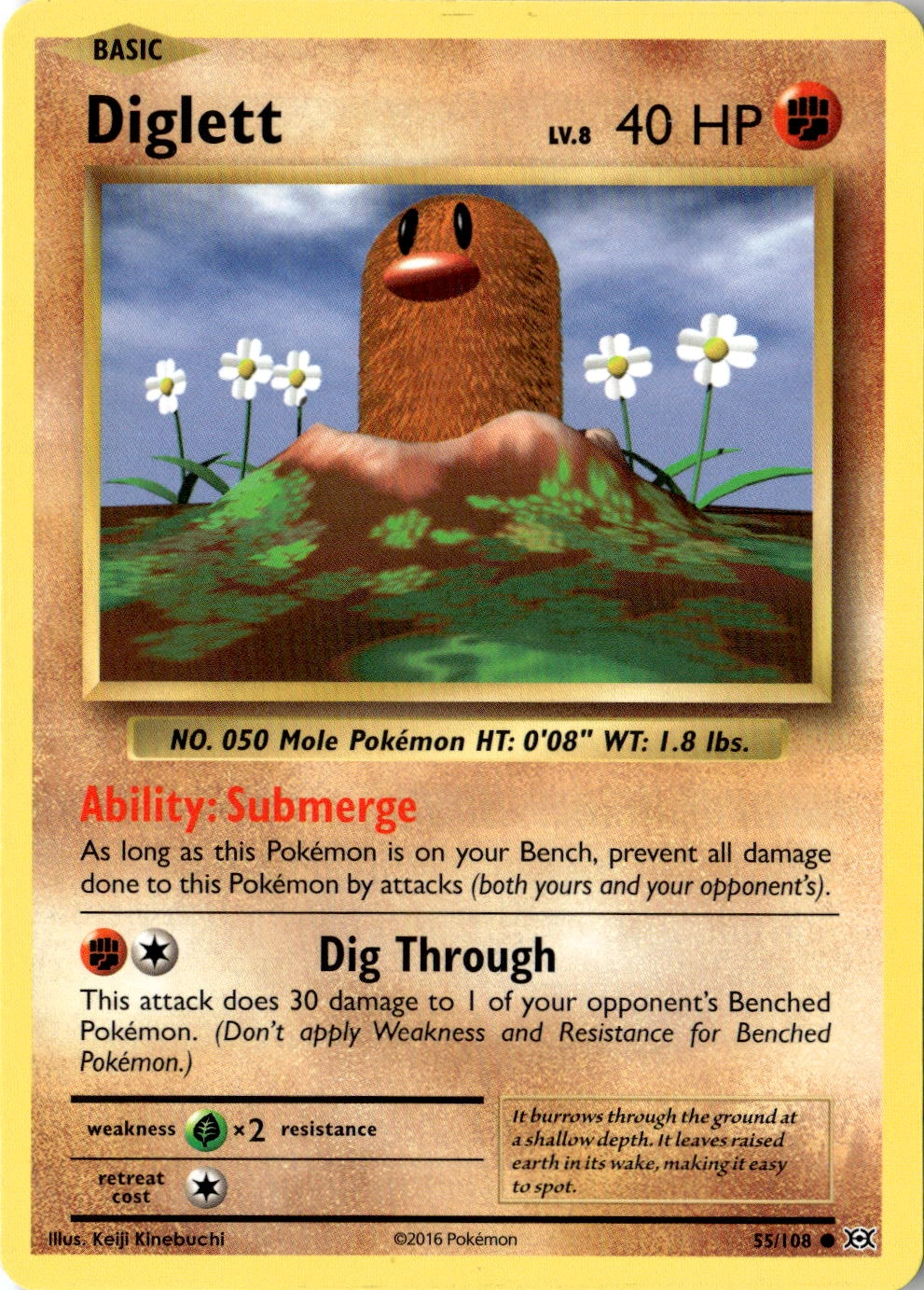 2016 Pokemon Xy Diglett graded slab