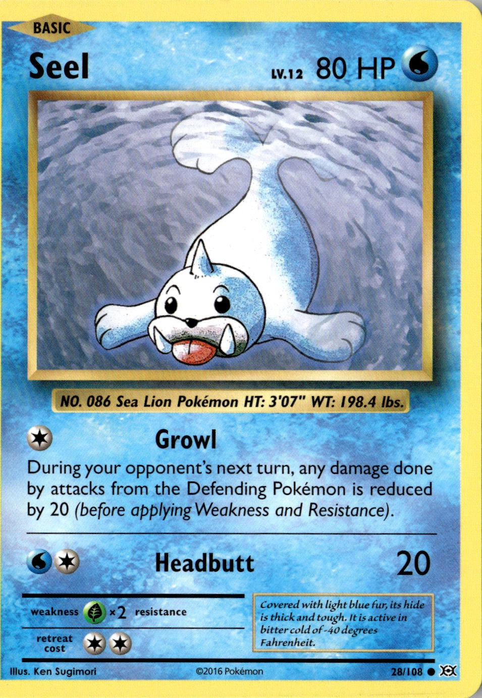 2016 Pokemon Xy Seel graded slab