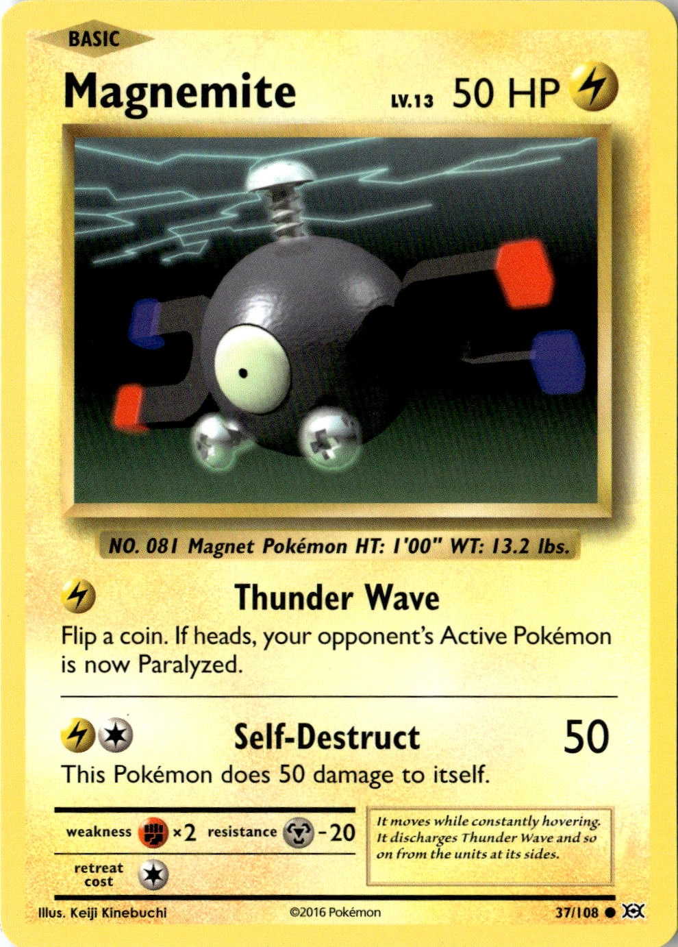2016 Pokemon Xy Magnemite graded slab