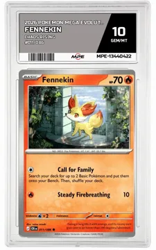 2026 POKEMON MEGA EVOLUTION CHAOS RISING #011/086 Fennekin MPE 10 GEM/MT — graded card up for auction