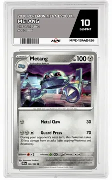 2026 POKEMON MEGA EVOLUTION CHAOS RISING #060/086 Metang MPE 10 GEM/MT — graded card up for auction