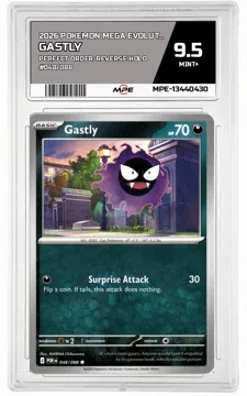 2026 POKEMON MEGA EVOLUTION PERFECT ORDER-REV HOLO #048/088 Gastly MPE 9.5 MINT+ — graded card up for auction