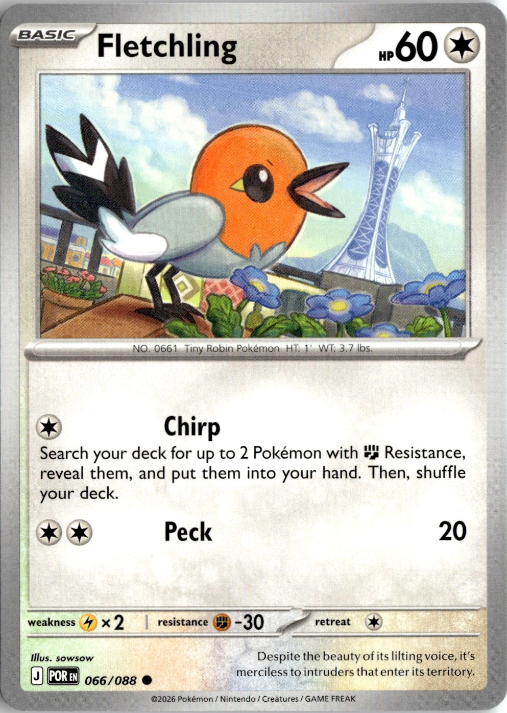 2026 Pokemon Mega Evolution Fletchling graded slab