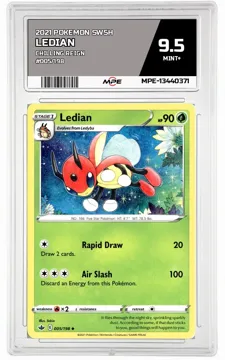 2021 POKEMON SWSH CHILLING REIGN #005/198 Ledian MPE 9.5 MINT+ — graded card up for auction
