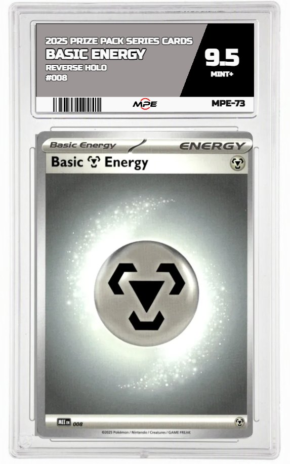 2025 PRIZE PACK SERIES CARDS REVERSE HOLO #008 BASIC ENERGY MPE 9.5 MINT+ — graded card auctioned from the MPE vault