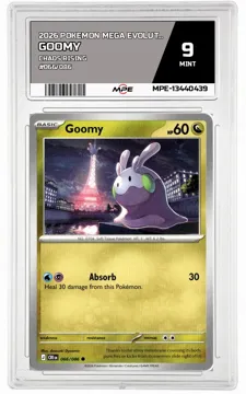 2026 POKEMON MEGA EVOLUTION CHAOS RISING #066/086 Goomy MPE 9 MINT — graded card up for auction