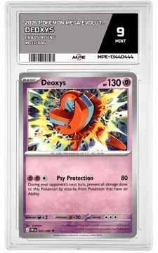 2026 POKEMON MEGA EVOLUTION CHAOS RISING #033/086 DEOXYS MPE 9 MINT — graded card up for auction