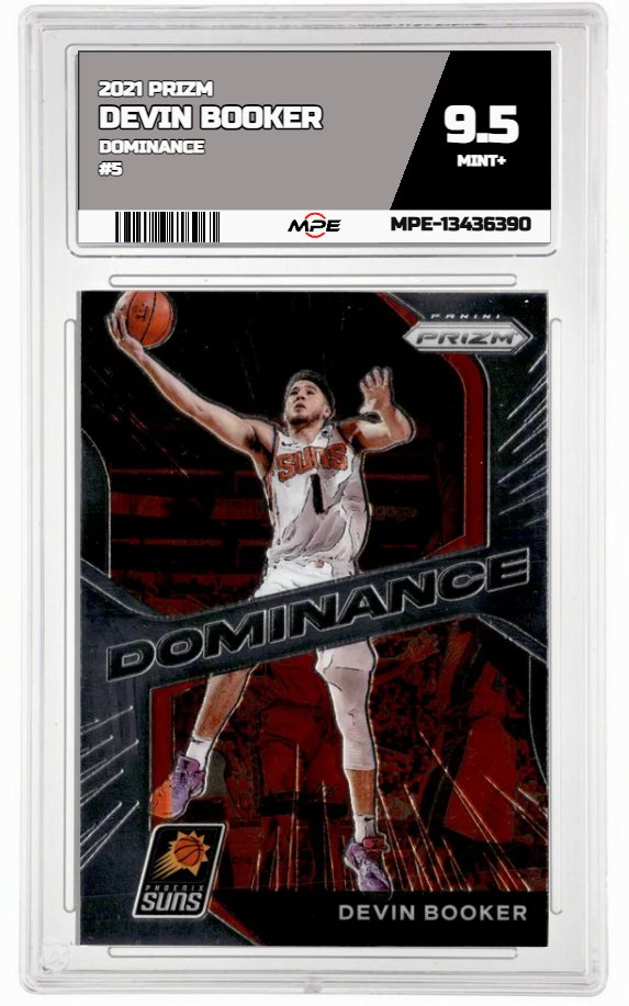 2021 PRIZM DOMINANCE #5 DEVIN BOOKER MPE 9.5 MINT+ — graded card up for auction