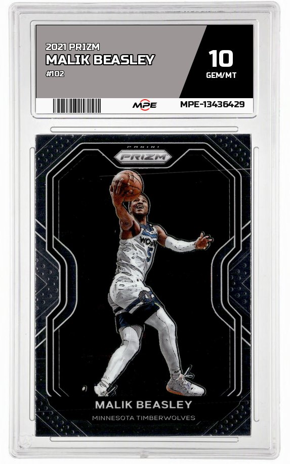2021 PRIZM #102 MALIK BEASLEY MPE 10 GEM/MT — graded card up for auction
