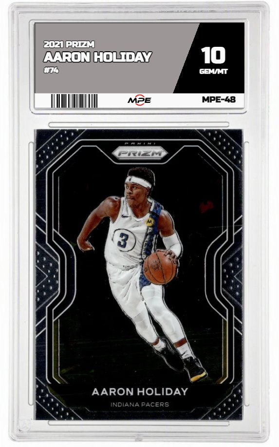 2021 PRIZM #74 AARON HOLIDAY MPE 10 GEM/MT — graded card up for auction