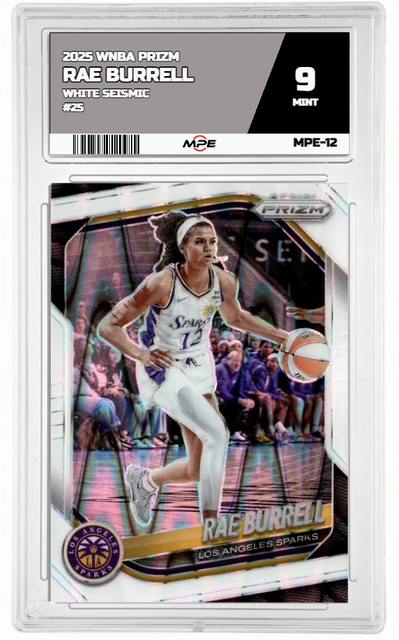 2025 PRIZM WNBA White Seismic #25 RAE BURRELL MPE 9 MINT — graded card up for auction