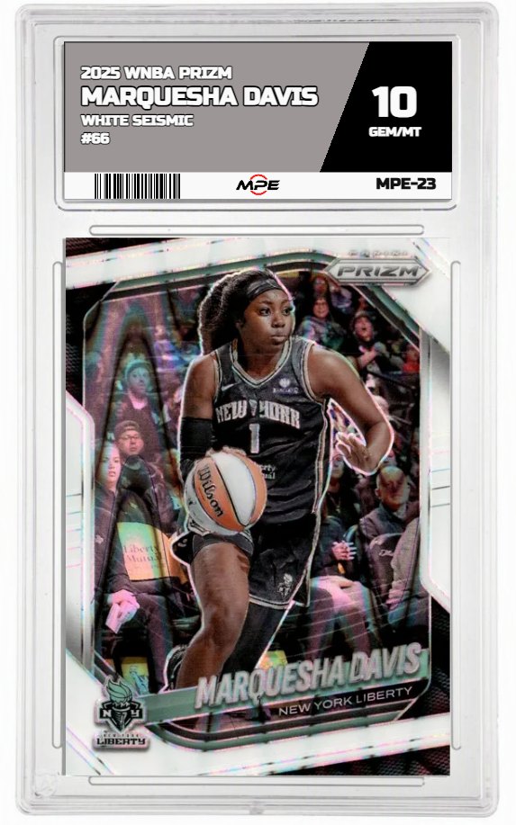 2025 PRIZM WNBA White Seismic #66 MARQUESHA DAVIS MPE 10 GEM/MT — graded card up for auction