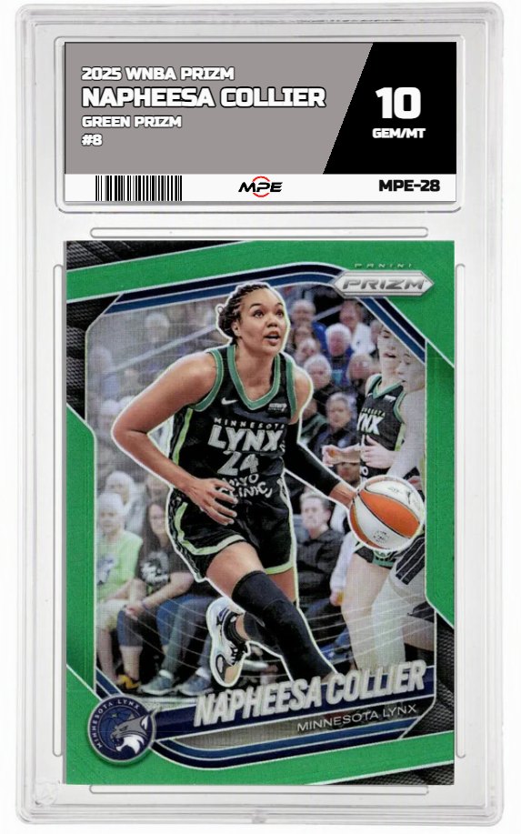 2025 PRIZM WNBA GREEN PRIZM #8 NAPHEESA COLLIER MPE 10 GEM/MT — graded card up for auction
