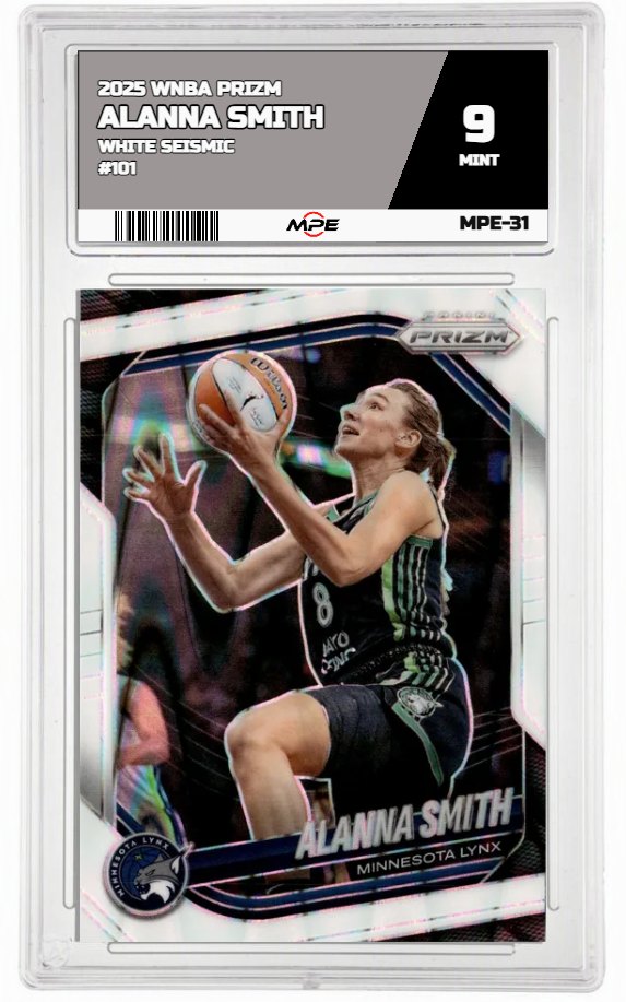 2025 PRIZM WNBA White Seismic #101 ALANNA SMITH MPE 9 MINT — graded card auctioned from the MPE vault