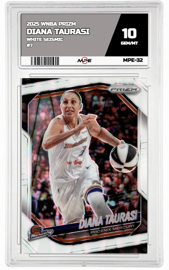 2025 PRIZM WNBA White Seismic #7 DIANA TAURASI MPE 10 GEM/MT — graded card up for auction