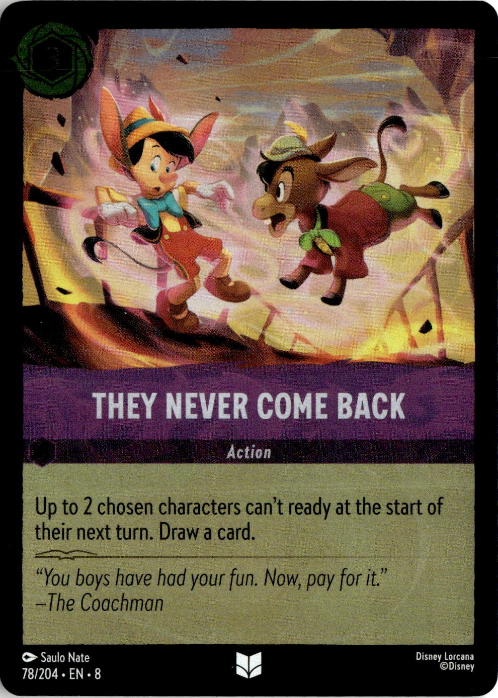2025 Disney Lorcana En 8 They Never Come Back graded slab