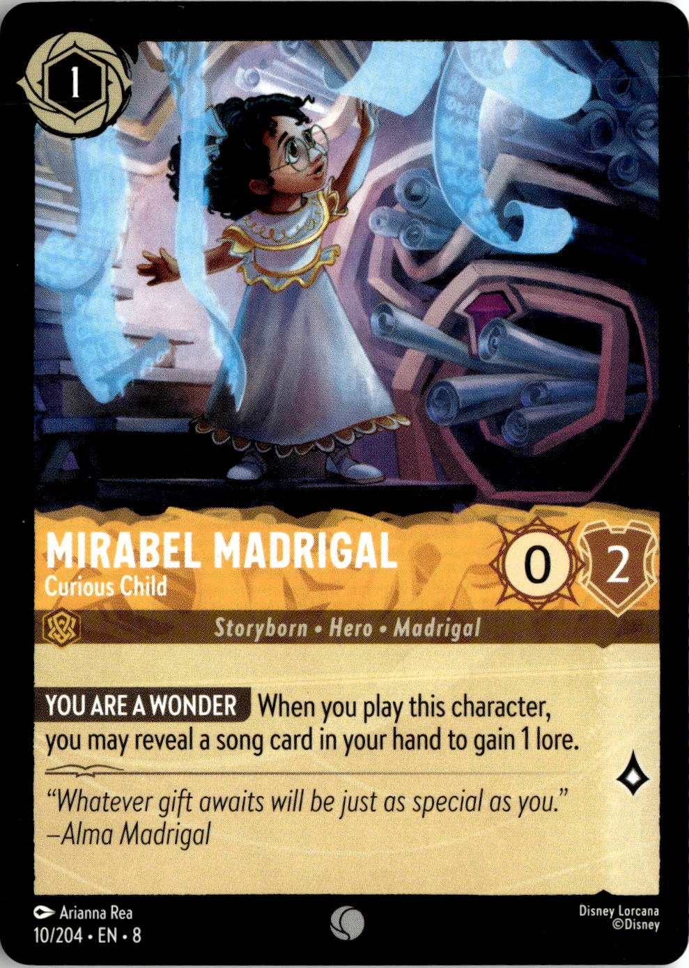 2025 Disney Lorcana En 8 Mirabel Madrigal graded slab