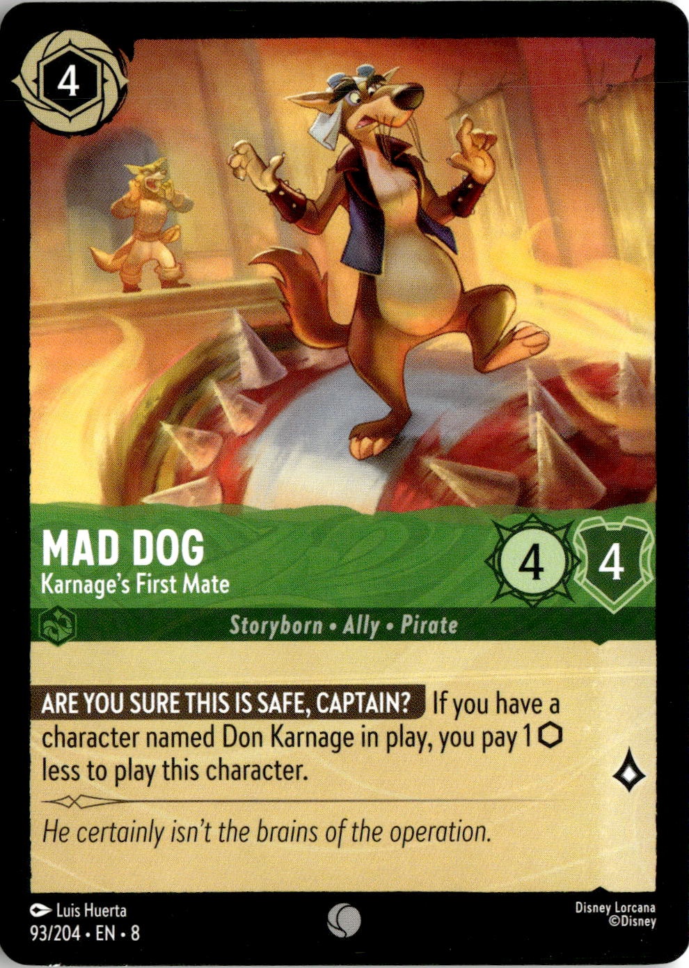 2025 Disney Lorcana En 8 Mad Dog graded slab