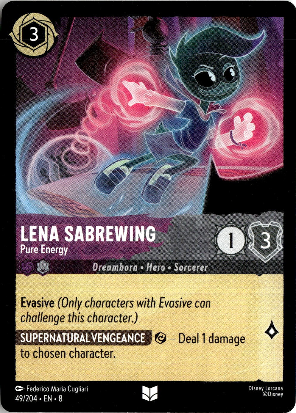 2025 Disney Lorcana En 8 Lena Sabrewing - Pure Energy graded slab