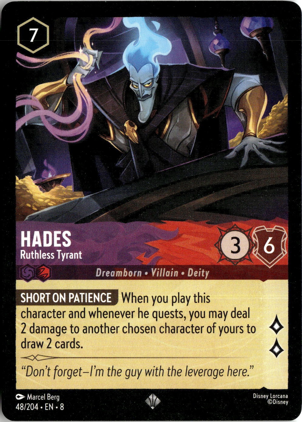2025 Disney Lorcana En 8 Hades graded slab