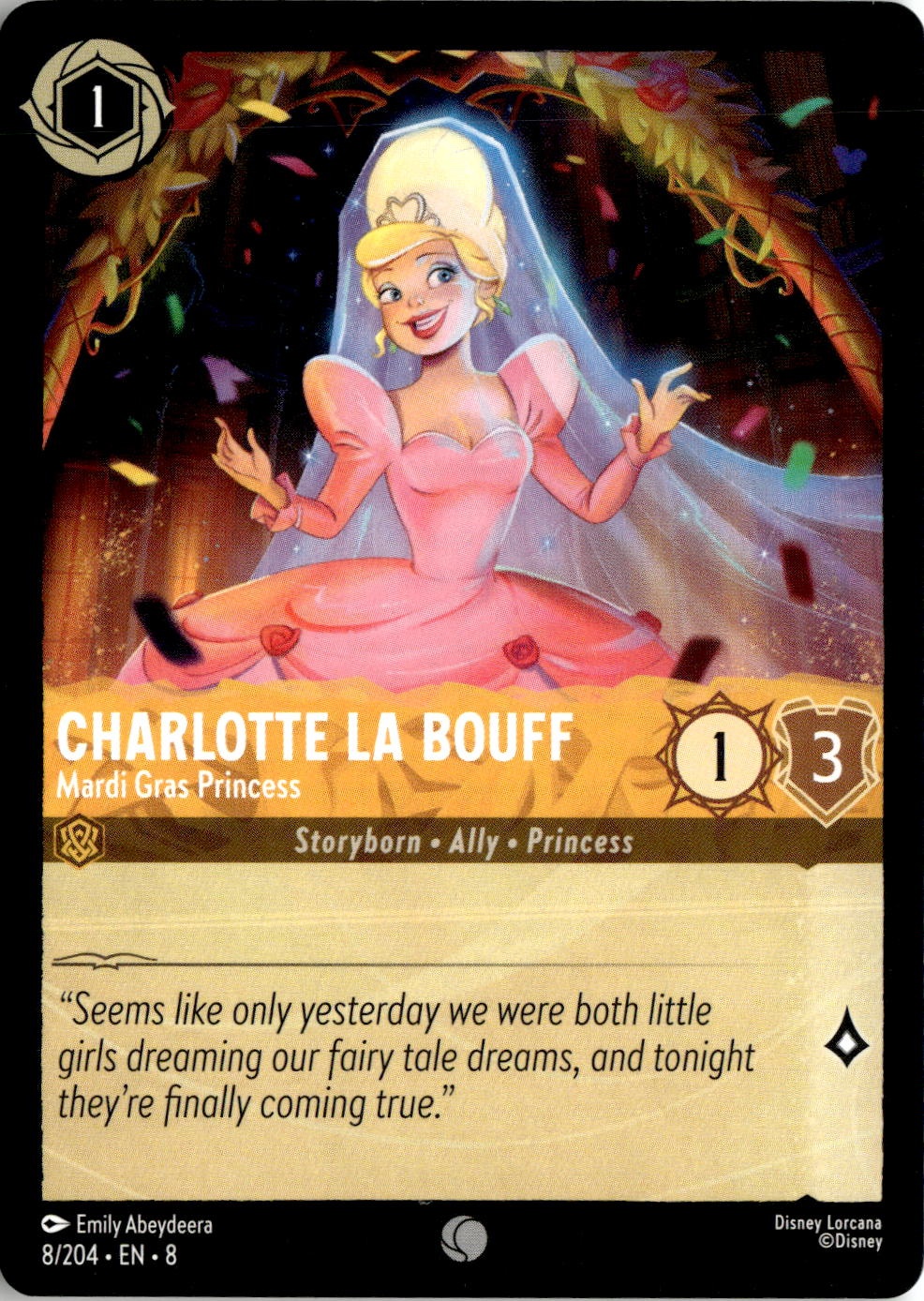 2025 Disney Lorcana En 8 Charlotte La Bouff graded slab