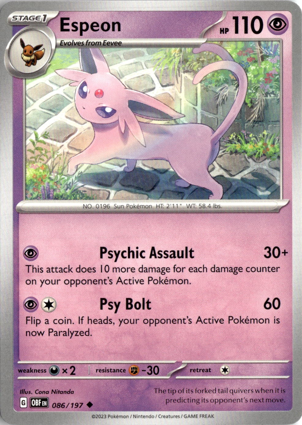 2023 Pokemon Espeon graded slab