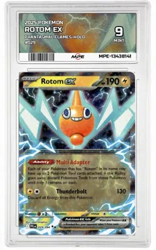 2025 POKEMON PHANTASMAL FLAMES-HOLO #029 Rotom EX MPE 9 MINT — graded card up for auction