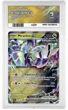 2024 POKEMON TEMPORAL FORCES-HOLO #122 Miraidon EX MPE 9 MINT — graded card up for auction