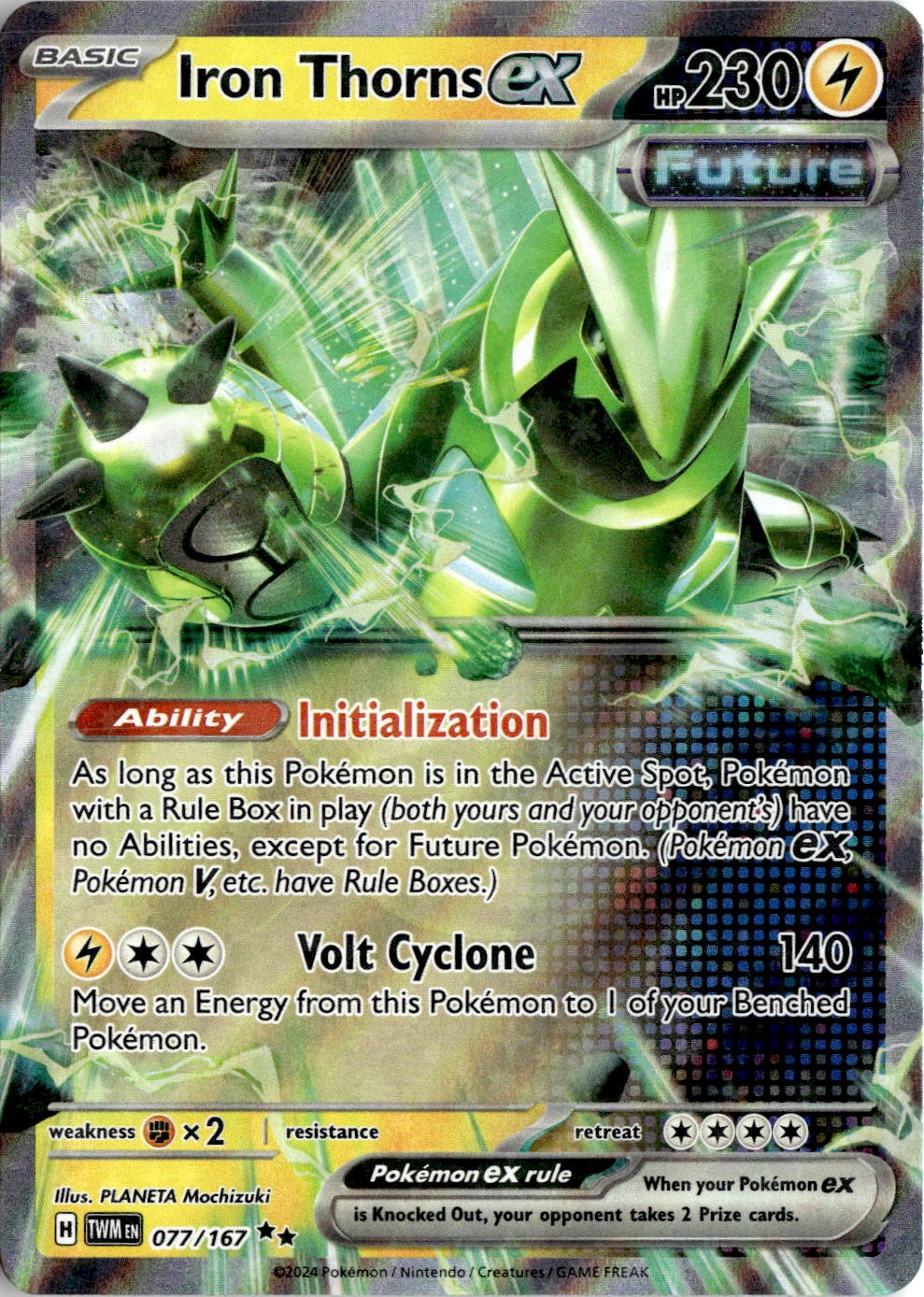 2024 Pokemon Scarlet And Violet Iron Thorns EX graded slab