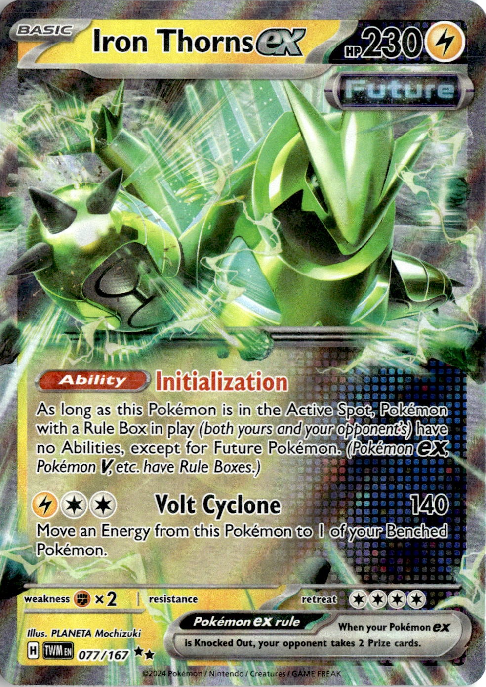 2024 Pokemon Scarlet And Violet Iron Thorns Ex graded slab