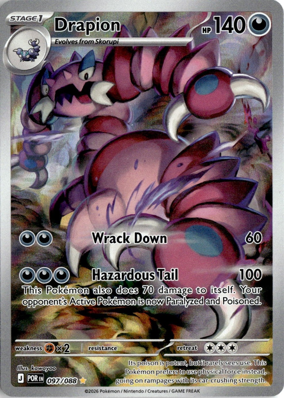 2026 Pokemon Mega Evolution Drapion graded slab