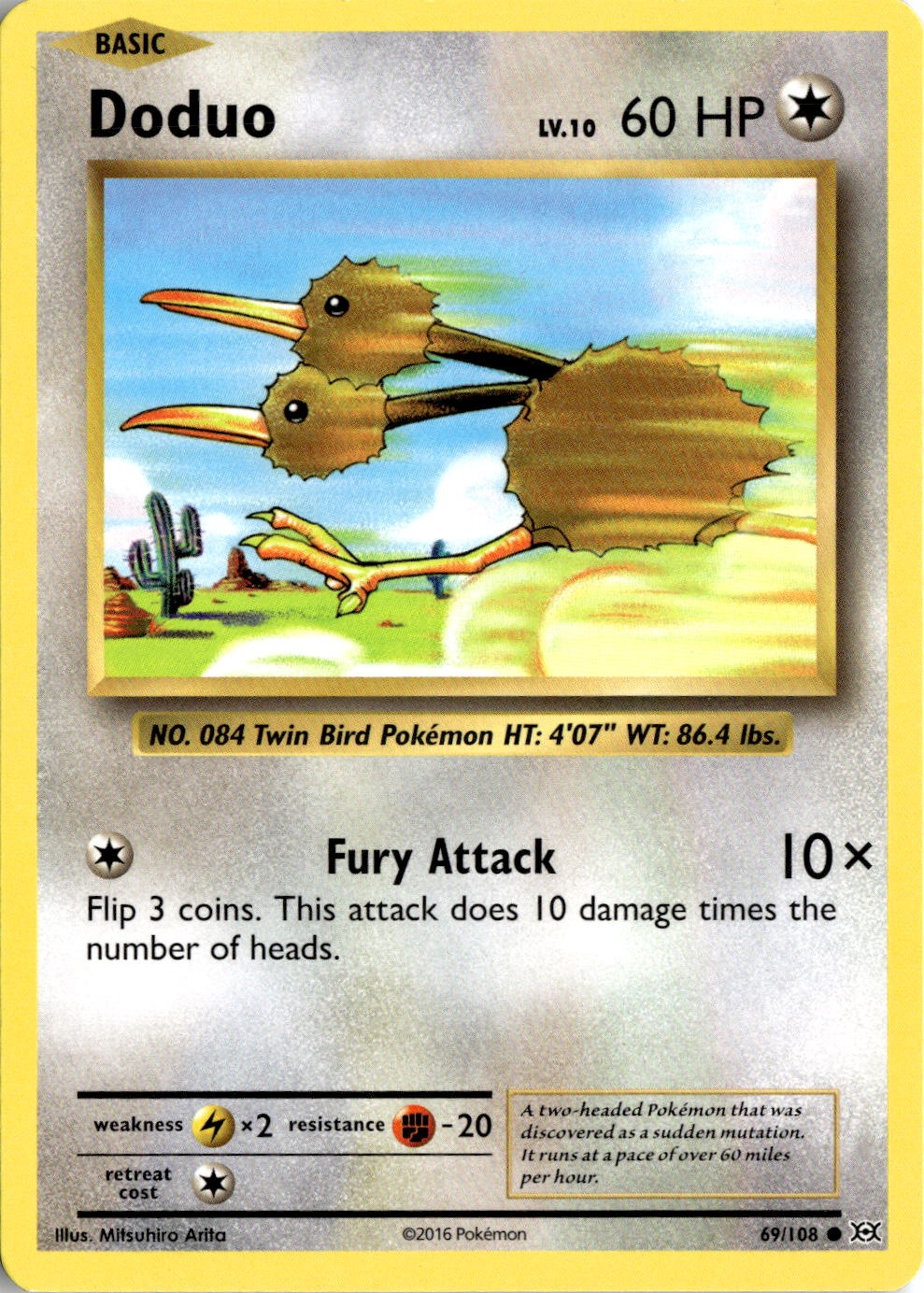 2016 Pokemon Xy Doduo graded slab