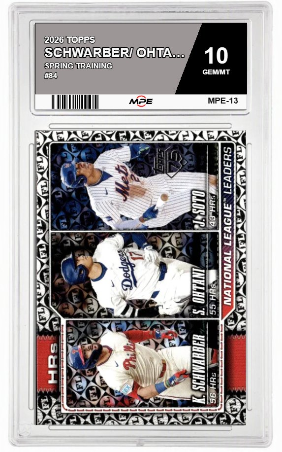 2026 TOPPS SPRING TRAINING #84 SCHWARBER/ OHTANI/ SOTO MPE 10 GEM/MT — graded card auctioned from the MPE vault