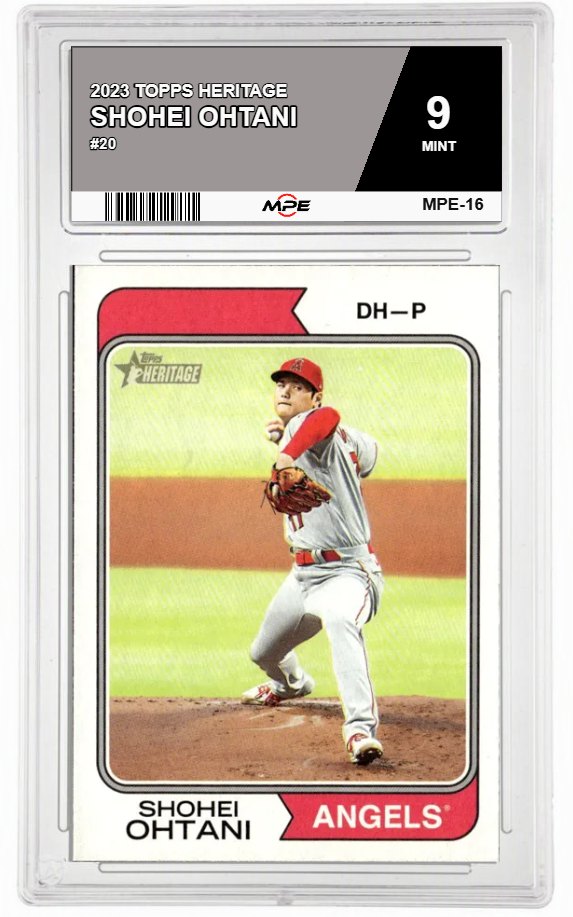 2023 TOPPS HERITAGE #20 SHOHEI OHTANI MPE 9 MINT — graded card auctioned from the MPE vault