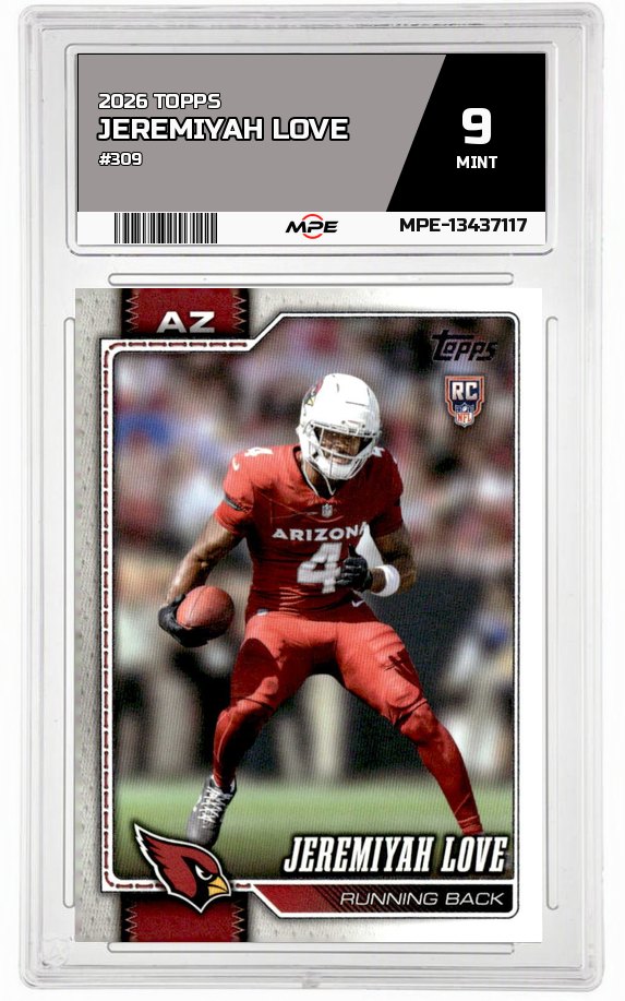 2026 TOPPS #309 JEREMIYAH LOVE MPE 9 MINT — graded card auctioned from the MPE vault