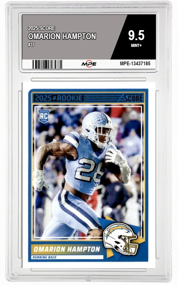 2025 SCORE #37 OMARION HAMPTON MPE 9.5 MINT+ — graded card auctioned from the MPE vault
